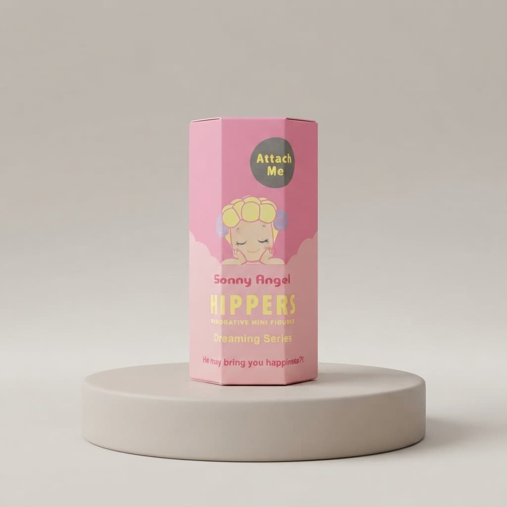 Sonny Angel Hippers Dreaming Series pembe sürpriz kutu — Attach Me etiketli