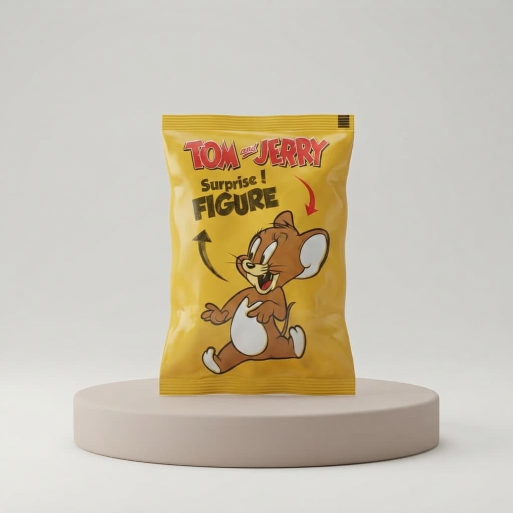 Sarı Tom ve Jerry sürpriz figür paketi — Jerry baskılı kapalı paket